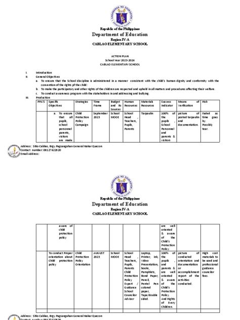 child protection policy deped 2023|ACTION PLAN in Child Protection Policy S.Y 2023.